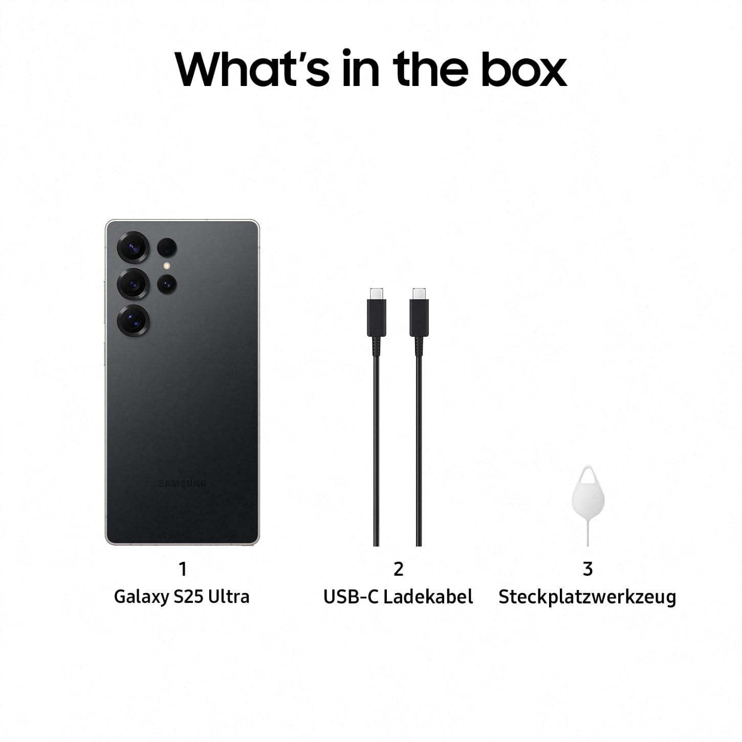 Samsung Galaxy S25 Ultra AI Smartphone mit Galaxy AI, Ohne Vertrag, Handy mit Android, 12 GB RAM, 256 GB Speicher, 200-MP-Kamera, Titanium Black, 3 Jahre Herstellergarantie [Exklusiv auf Amazon]