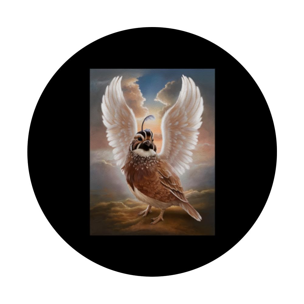 Quail Spirit Guide Animal Nature Lover Wildlife Forest PopSockets Swappable PopGrip, Black - Image 3