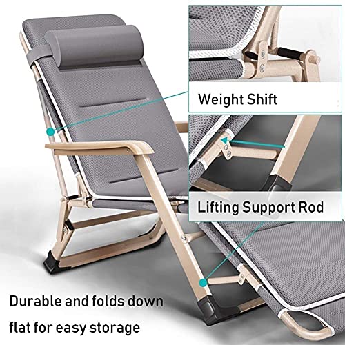 Chaise pliante de plage confortable et réglable avec accoudoir large