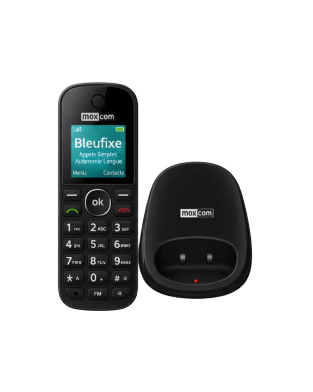 Maxcom Téléphone Fixe sans Fil avec Carte Sim M35D, Noir
