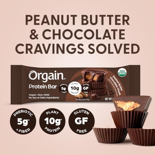 Orgain Organic Vegan 10g Protein Bars, Peanut Butter Chocolate Chunk, 12 Pk - image 4