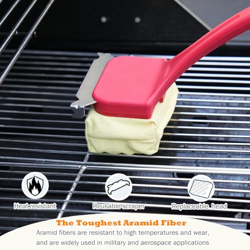 Image of Grill Brush for Outdoor Grill, Bristle Free Grill Brush BBQ Grill Brush with Scraper, Steam Grill Cleaning Brush & Grill Cleaning Kit, BBQ Brush for Gas Charcoal Smoker Griddle, Gifts for Men Dad