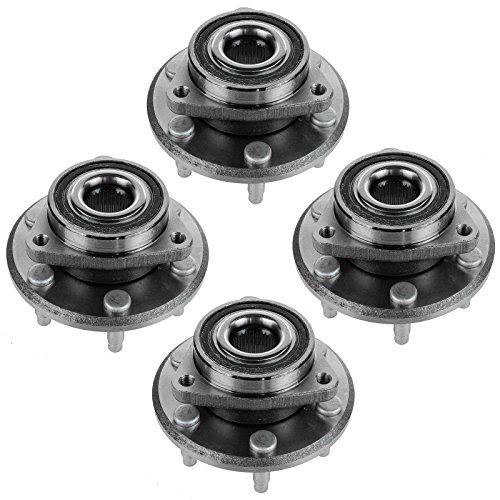 Image of TRQ Front and Rear Wheel Bearing and Hub Assembly Set 4 Piece Compatible with 2008-2017 Buick Enclave 2009-2017 Chevrolet Traverse 2007-2016 GMC Acadia 2017 Acadia Limited 2007-2010 Saturn Outlook
