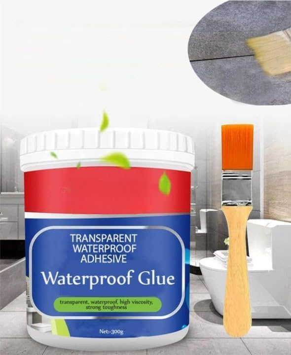 Crack Seal Glue 300gm with Brush Transparent Waterproof Glue for Roof Leakage Crack Seal Agent Roof Water Leakage Solution Water Proof Glue(Pack of 2)