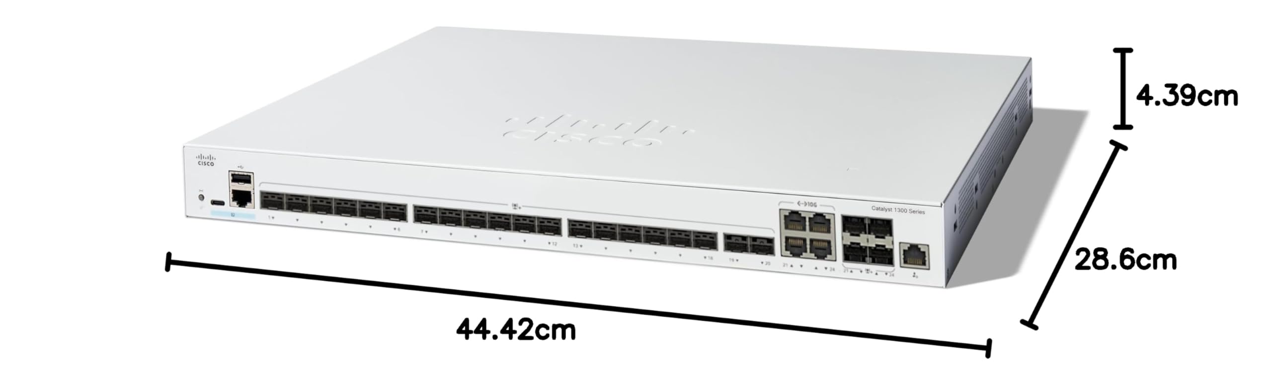 Cisco Catalyst 1300-24XS Managed Switch, 20 Port 10G SFP+, 4x10GE