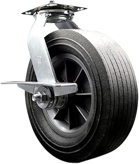 Service Caster - CST10 Greenlee 10 Inch Swivel Caster with Brake - MA6065 GMX Material Cart - Heavy Duty Replacement - Semi-Pneumatic Wheel - Service Caster Brand