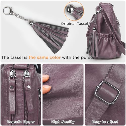 Image of VOLGANIK ROCK Crossbody Bag for Women with Tassel Ladies Soft PU leather Purses and Handbag Pocketbooks