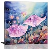 Common torpedo ray, Eyed electric ray watercolor painting print -watercolor nursery wall art,framed nursery wall art,canvas wall art,8x8 inch-Ready to hang