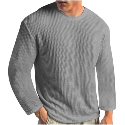 Generisch Hemd Herren Langarm Sport Oberteil Einfarbig Rundhals T-Shirt Regular Fit UbergrößE Hemden Weich Warm Strickwaren Freizeit Oberteil Strickpullover Male T-Shirts Grau 4XL Generisch Hemd Herren Langarm Sport Oberteil Einfarbig Rundhals T-Shirt Regular Fit UbergrößE Hemden Weich Warm Strickwaren Freizeit Oberteil Strickpullover Male T-Shirts Grau 4XL