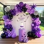 Purple Black Balloons, 12 Inch Dark Purple Light Balloons with Metallic Purple Confetti Latex Balloon Set for Girls Women Halloween Birthday Bridal Shower Wedding Party Decorations Is-02 - Image 5