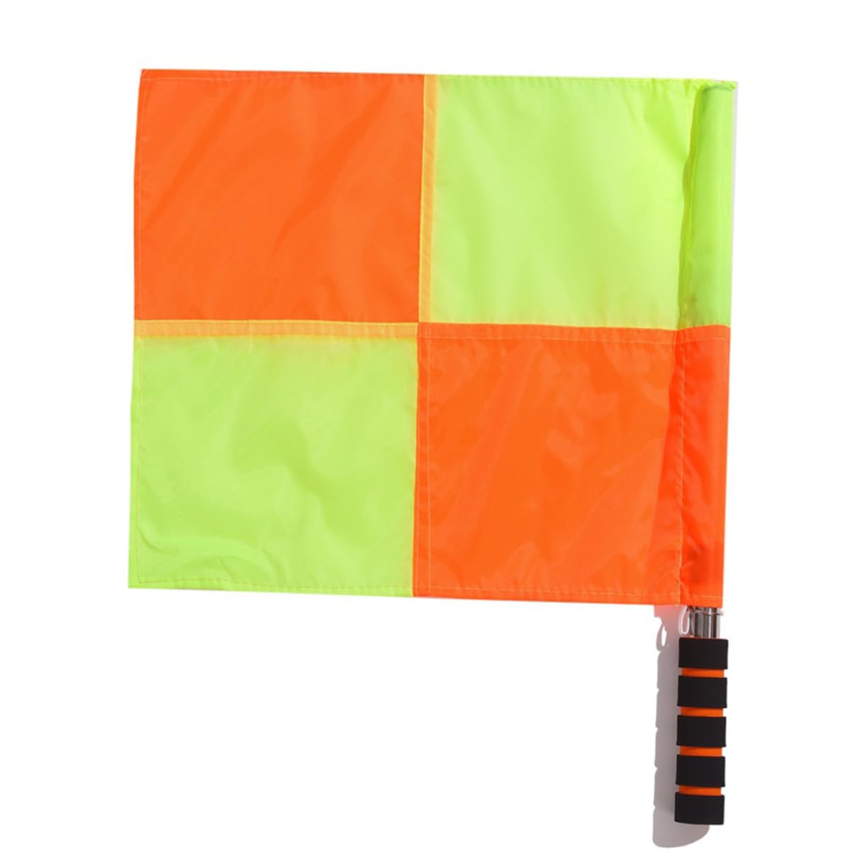 KICHOUSE 4Pcs Hand Signal Flags for Referee Fluorescent Yellow Waving Flags with Poles for Sports Assistant Football Games