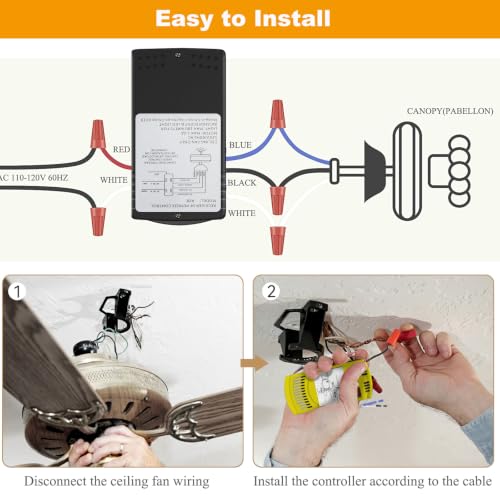 Image of Universal Ceiling Fan Remote Control Kit Replacement for Allen+Roth Kichler