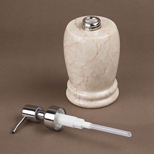 Creative Home Natural Champagne Marble Liquid Soap Lotion Dispenser With Stainless Steel Pump For Bathroom Countertop Organize, Kitchen Sink Hand Soap Dispenser #TOP24