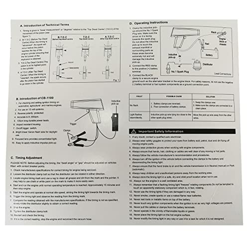 Utmall Professional Car Inductive Timing Light Tester Gun Engine Ignition Xenon Lamp #TOP2