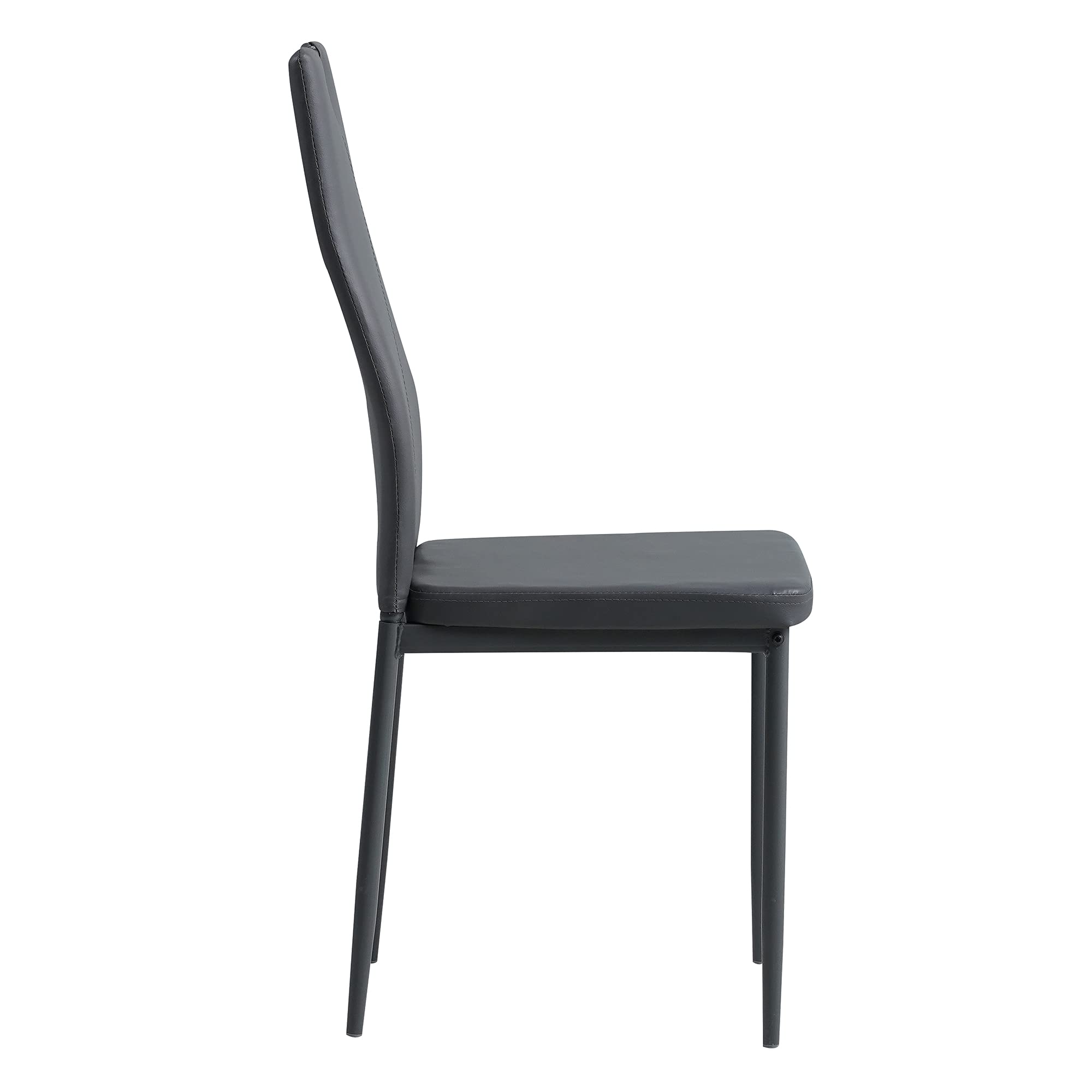 ALBATROS Esszimmerstühle 4er Set Salerno, Grau - Edles Italienisches Design, Kunstleder-Bezug, bequemer Polsterstuhl - Moderner Küchenstuhl, Stuhl Esszimmer oder Esstisch Stuhl
