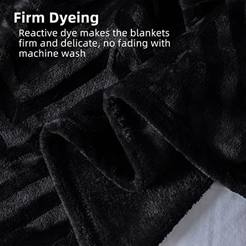 Whale Flotilla Fleece Throw Blanket For Couch, Soft Fluffy Sofa Bed Blanket With Chevron Pattern For All Season, Warm And Lightweight, 50X60 Inch, Black #TOP3