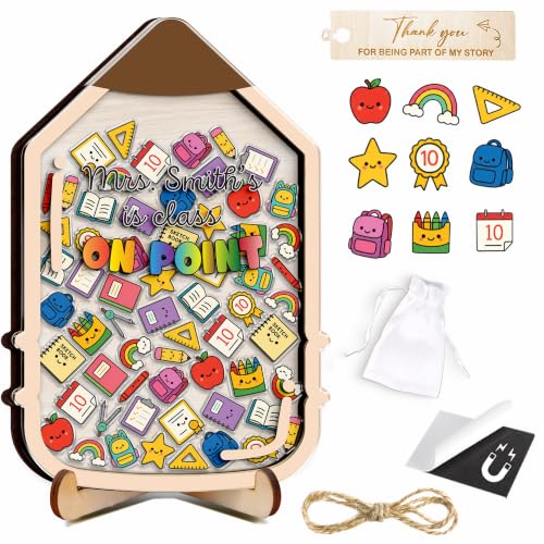 Image of Personalized Wooden Reward Jar for Kids, Custom Name Potty Training Reward System with Acrylic Tokens, Classroom Behavior Tool, Back to School Gift for Boys & Girls, Classroom Decoration