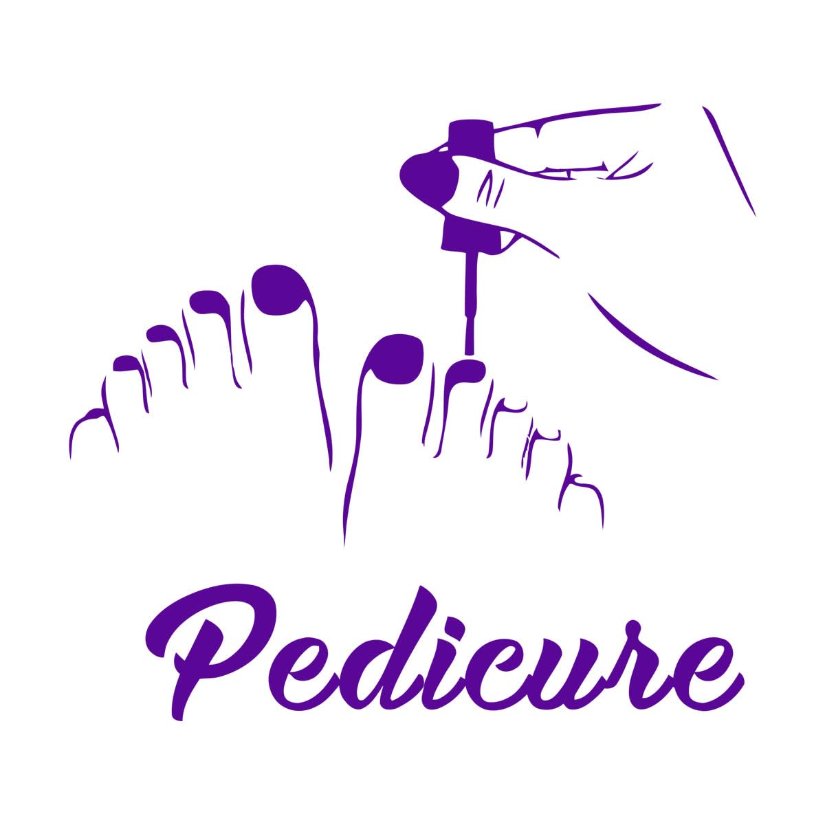 Pedicure Nail Art Design Wall Sticker Manicure Nail Salon Vinyl Decals Pedicure Nails Make Up Wall Window Poster Décor Large - 58x65cm — image 1