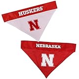 Pets First Collegiate Pet Accessories, Reversible Bandana, Nebraska Cornhuskers, Large/X-Large