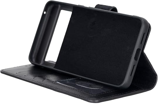 PLM Google Pixel 8 Pro Uyumlu Deri Cüzdanlı Kılıf Siyah