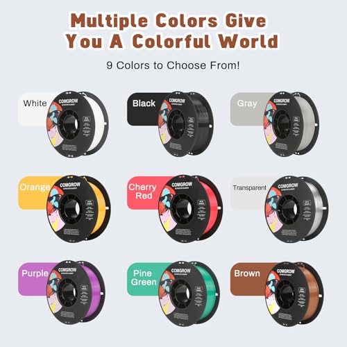 Image of Comgrow PETG 3D Printer Filament 1.75mm, High Precision and Tough 3D Printer Filament 1kg (2.2LBS), Dimensional Accuracy + /- 0.02 mm, Fit Most 3D Printers Brown