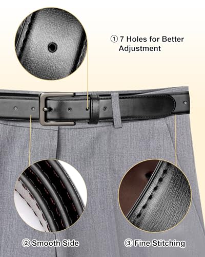 Black Leather Belt for Men Belts for Jeans Dress Classic Design for Casual4