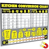 Kitchen Measurement Conversion Chart Magnet - Extra Large Easy to Read Magnetic Kitchen Decor - Weight, Liquid, Temperature Recipe Measuring Tool - Cooking, Cookbook & Baking Accessories Fridge Magnet
