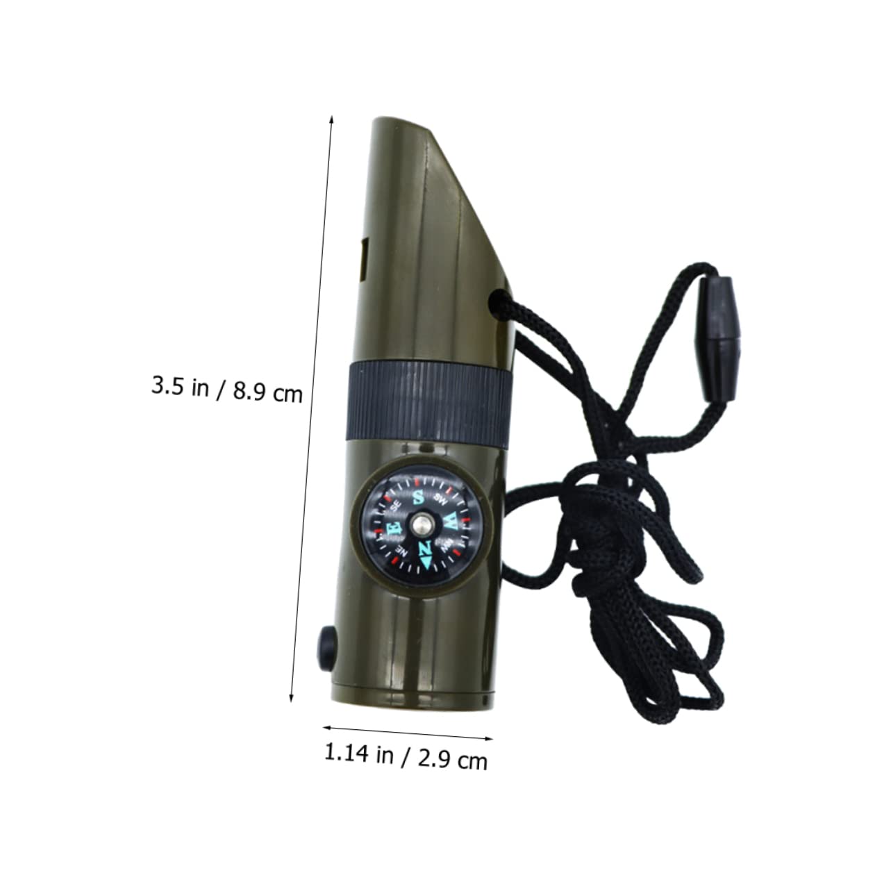 Supvox Kompasspfeife Kaffee-Thermometer Notfall Streichhölzer Doppelt Tragbare Outdoor-Pfeife Einziehbar Fuchspfeife Bogenschießen Multifunktionspfeife Kette Radio Abs