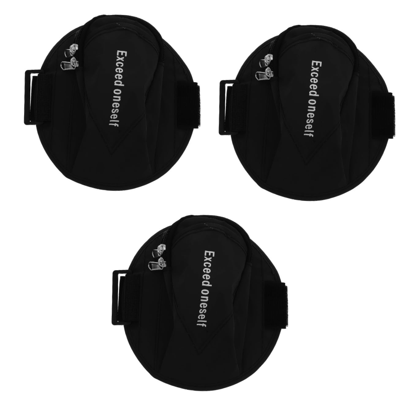 BESTonZON 3stücke Unisex Sportarmband Mit Verstellbarem Design Und Atmungsaktiv Für Jogging Radfahren Und Wandern Zur Sicheren Aufbewahrung Von Handy Geld Und Karten Schwarz