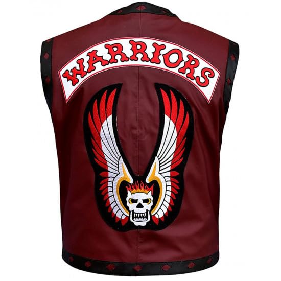 Mens Embroided Maroon Warriors Vest - James Remar Ajax Michael Beck Gilet