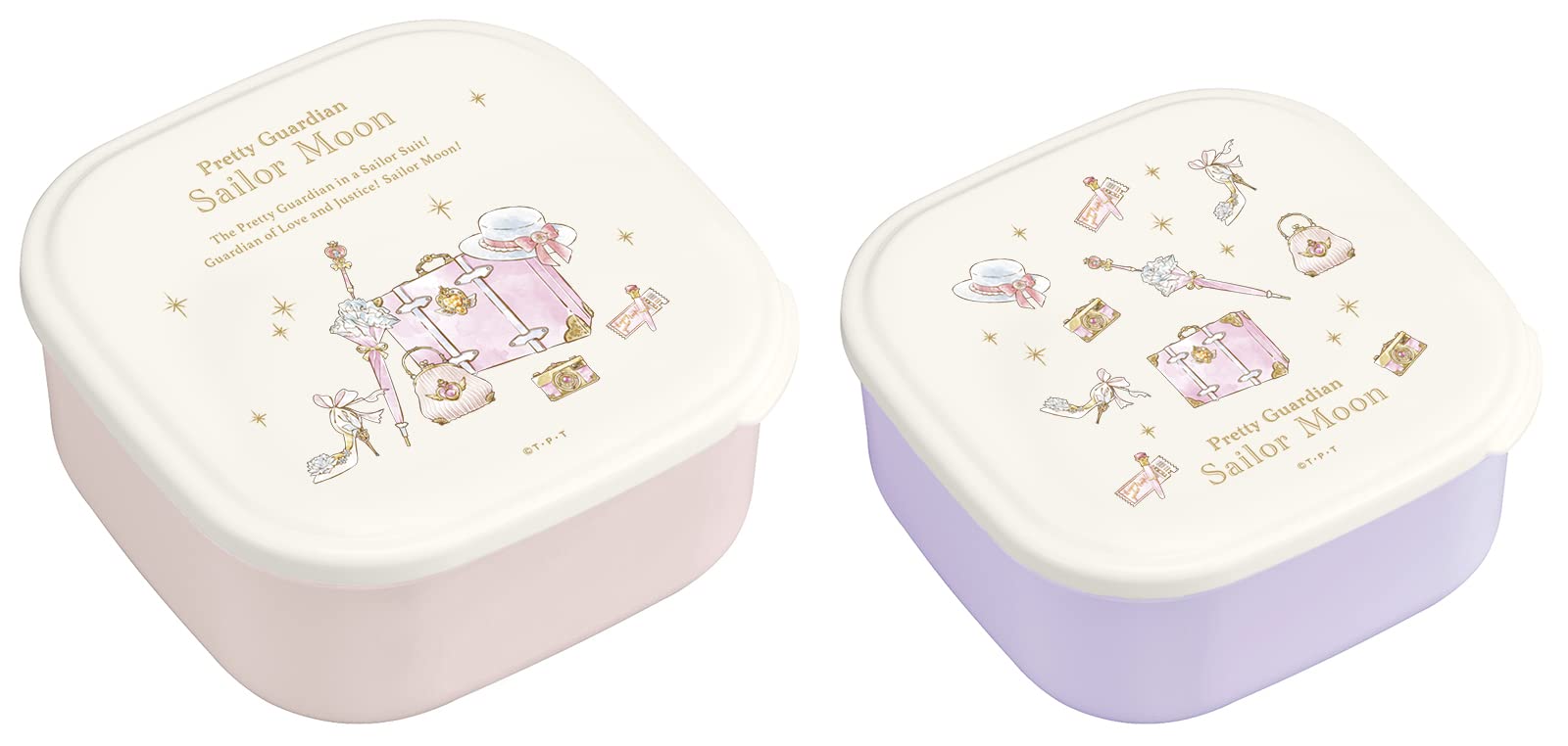OSK Sailor Moon Sticker Food Container Set 2 Piece Lavender Japan