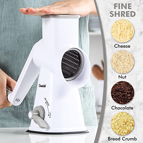 LWAIGMY 5-in-1 Rotations-Käsereibe Mit Saugfuß – Praktischer Küchenhelfer Für Gemüse & Käse