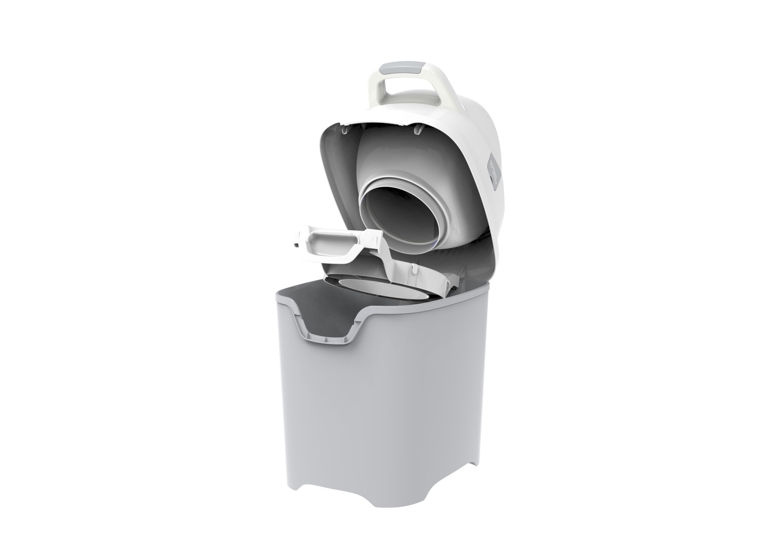 DiaperChamp ONE, Contenedor de pañales sin olor, sin recambios, utiliza bolsas de basura normales. Calidad profesional., Color Gris
