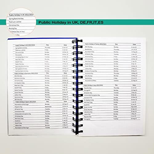 Academic Diary 2022 2023 Week to View A5, Monthly Planer Runs from June 2022 to August 2023 with Calendar, Spiral Bound with Hardcover and Back Pocket