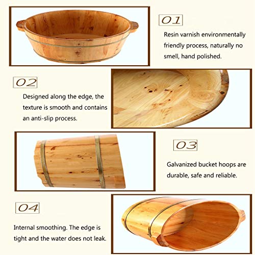 Masajeador de pies spa con barreño de madera de cedro 26 cm miniatura 4