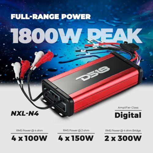 Amplificateur de puissance DS18 NXL-N4 4 canaux 600W full range stéréo audio pour voiture