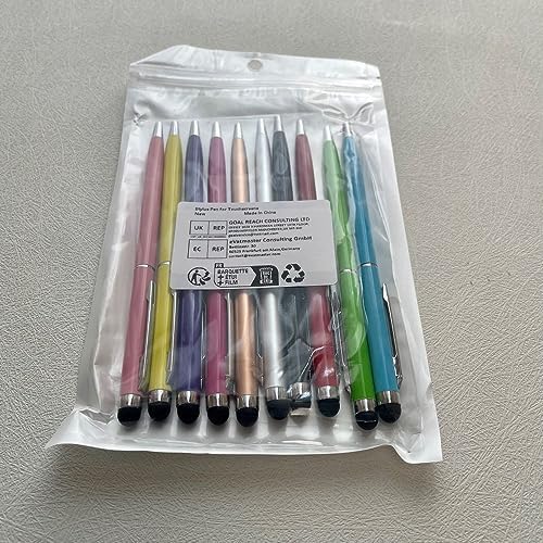 Długopis do tabletu [10 kolorów] ekran dotykowy Stylus Pen i czarny tusz długopis 2 w 1 do wszystkich telefonów komórkowych, tabletów, iPhone i-Pad Pro Air mini Smartwatch Samsung Galaxy Microsoft Surface Google Chromebook