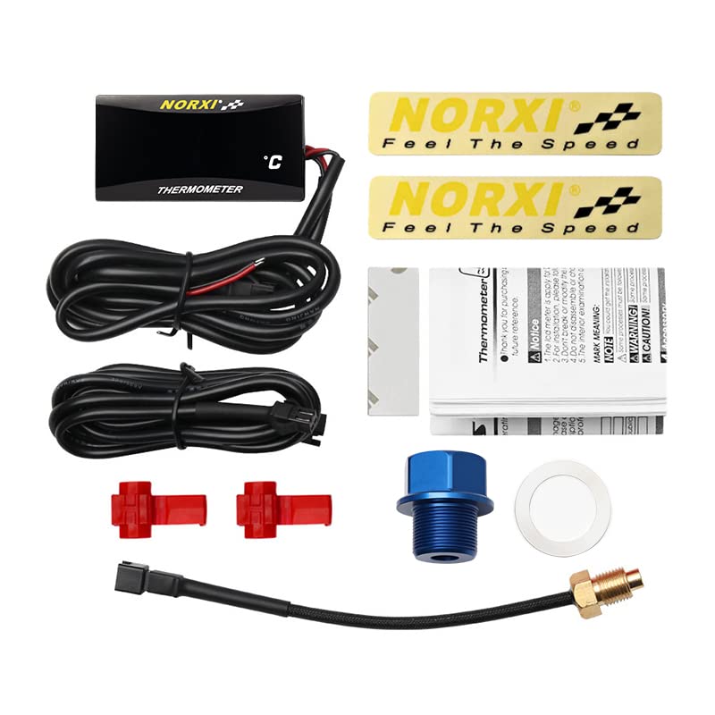 Miniatura 7 de Medidor de temperatura de aceite de motocicleta Medidor digital de temperatura de aceite termómetro electrónico con adaptador de sensor de