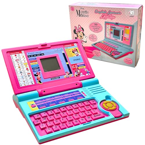 Image of Storio Minnie Mouse Educational Computer Laptop Toy with Mouse|1 Year Extended Warranty|Kids Above 3 Years|20 Fun Activity Learning|Learn Letter Words Games Mathematics Music Logic Memory,Multicolor