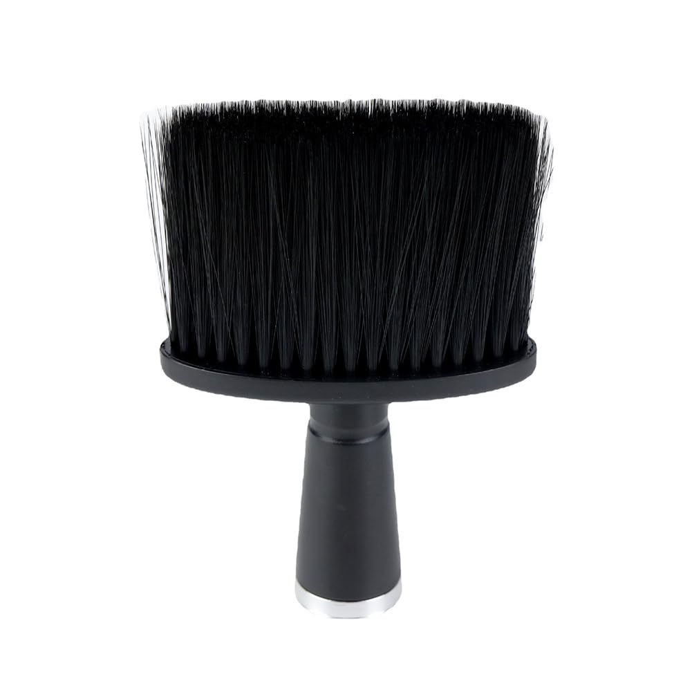 Cepillos de Cuello de Peluquería, Cepillo de Mango para el Cuello Peluquerías Cepillo Barbero, Brocha de Peluquería, para Eliminar los Residuos del Cabello, para Salón, Barbero, Peluqueros, Negro