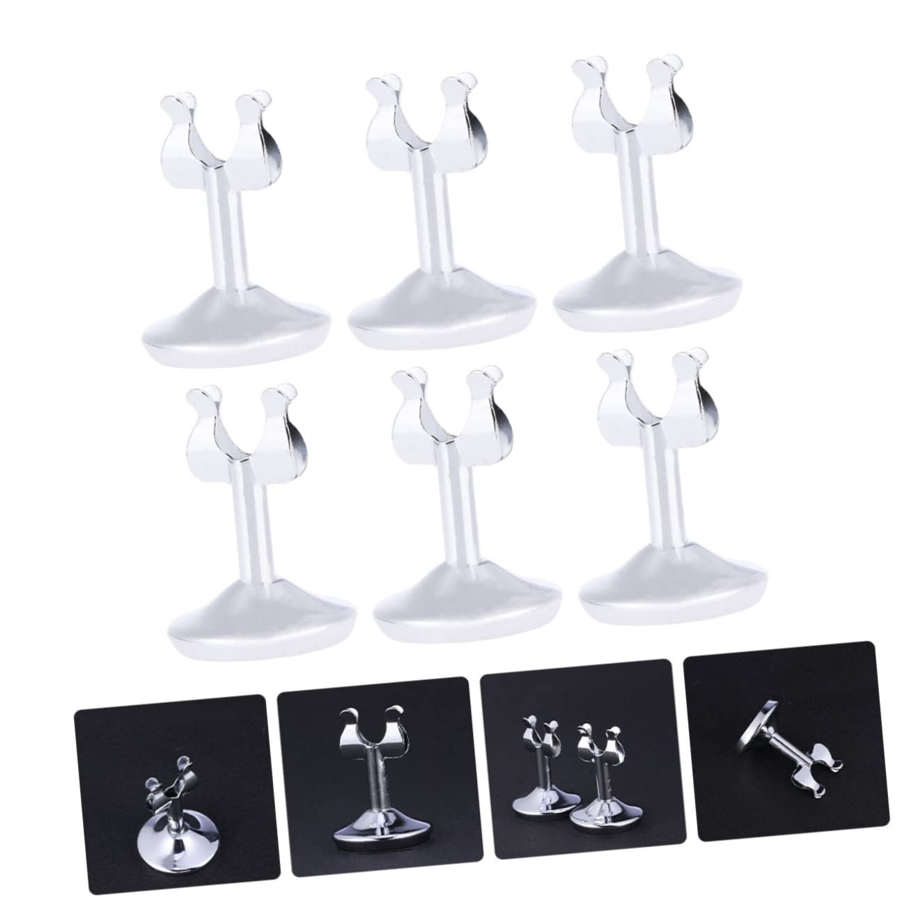 6piezas Soportes De Inoxidable Para Tarjetas u Delicados Resistente Al Desgaste