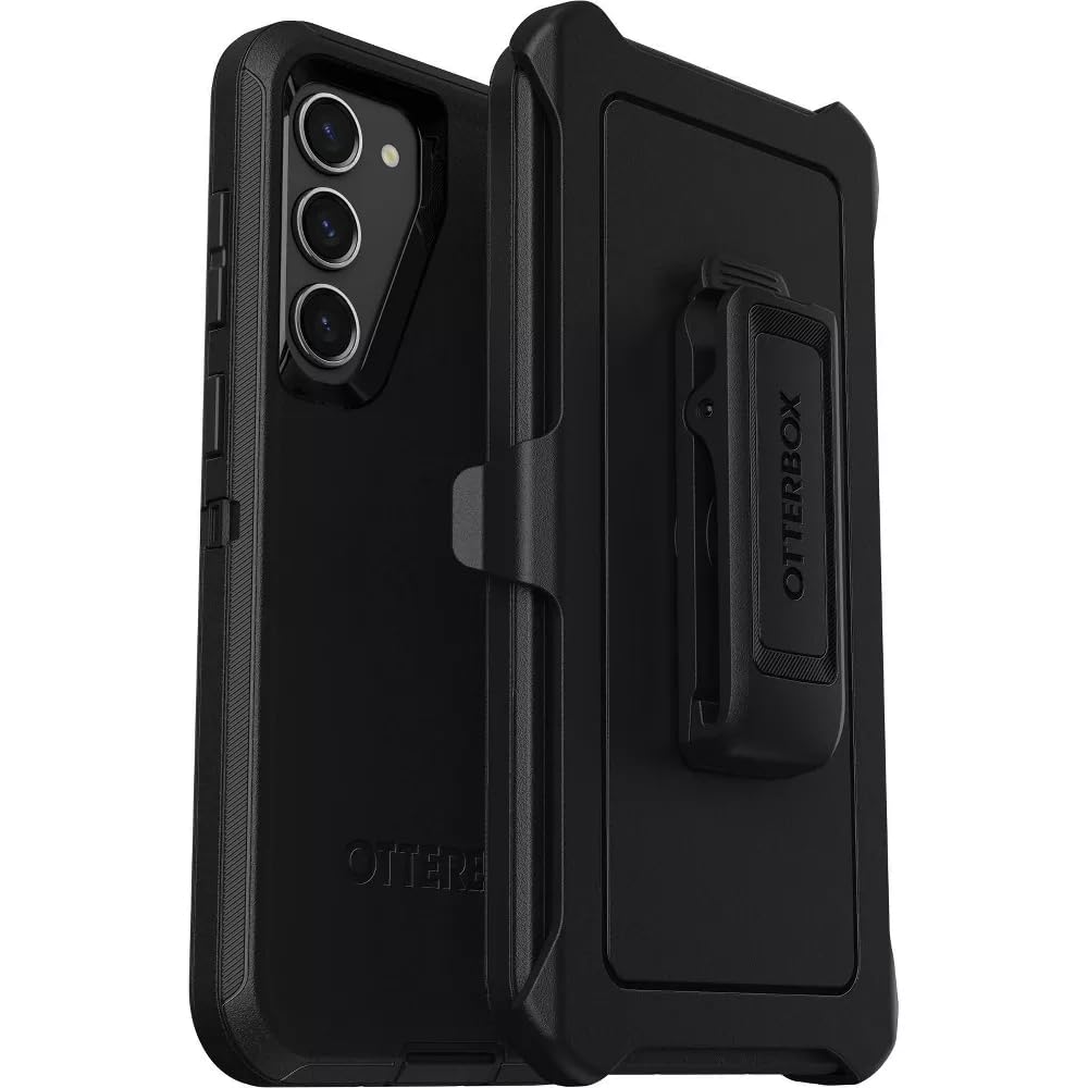 OtterBox Galaxy S23+ (Only) - Defender Series Case - Black - Rugged & Durable - with Port Protection - Includes Holster Clip Kickstand - Non-Retail