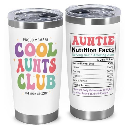 Affordali Mothers Day Gifts For Aunt - Cool Aunts Club Tumbler 20oz - Birthday...