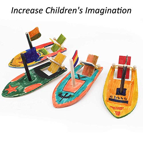 Herefun 8 Pezzi Mini Legno Giocattolo Barca, Barca...