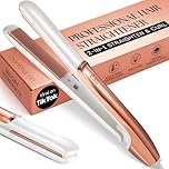 Lily England Hair Straighteners for Women - 2-in-1 Ceramic Flat Iron & Curler, Rose Gold Straightener with Adjustable Temp 100-230°C, Fast Heat-Up, Dual Voltage Technology - for Sleek & Shiny Finish