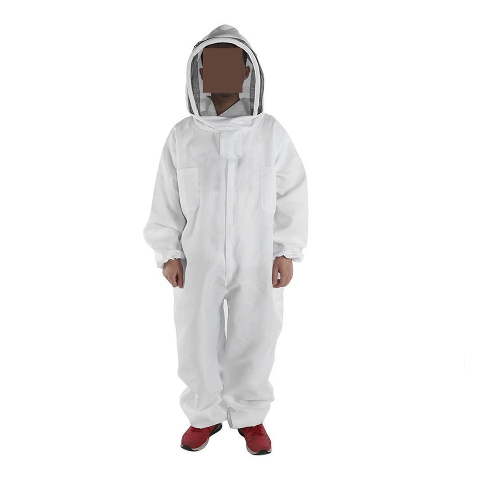 Professional Cotton Body Beekeeping Suit with Veil Cover Bee Proof Protection Suit for Beekeepers(XL)