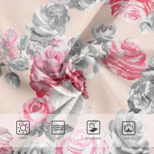 Durable Toddler Girls Underwear 2t Cotton Little Girl Panties Watercolor Pink Gray Roses Briefs Kids Undies3