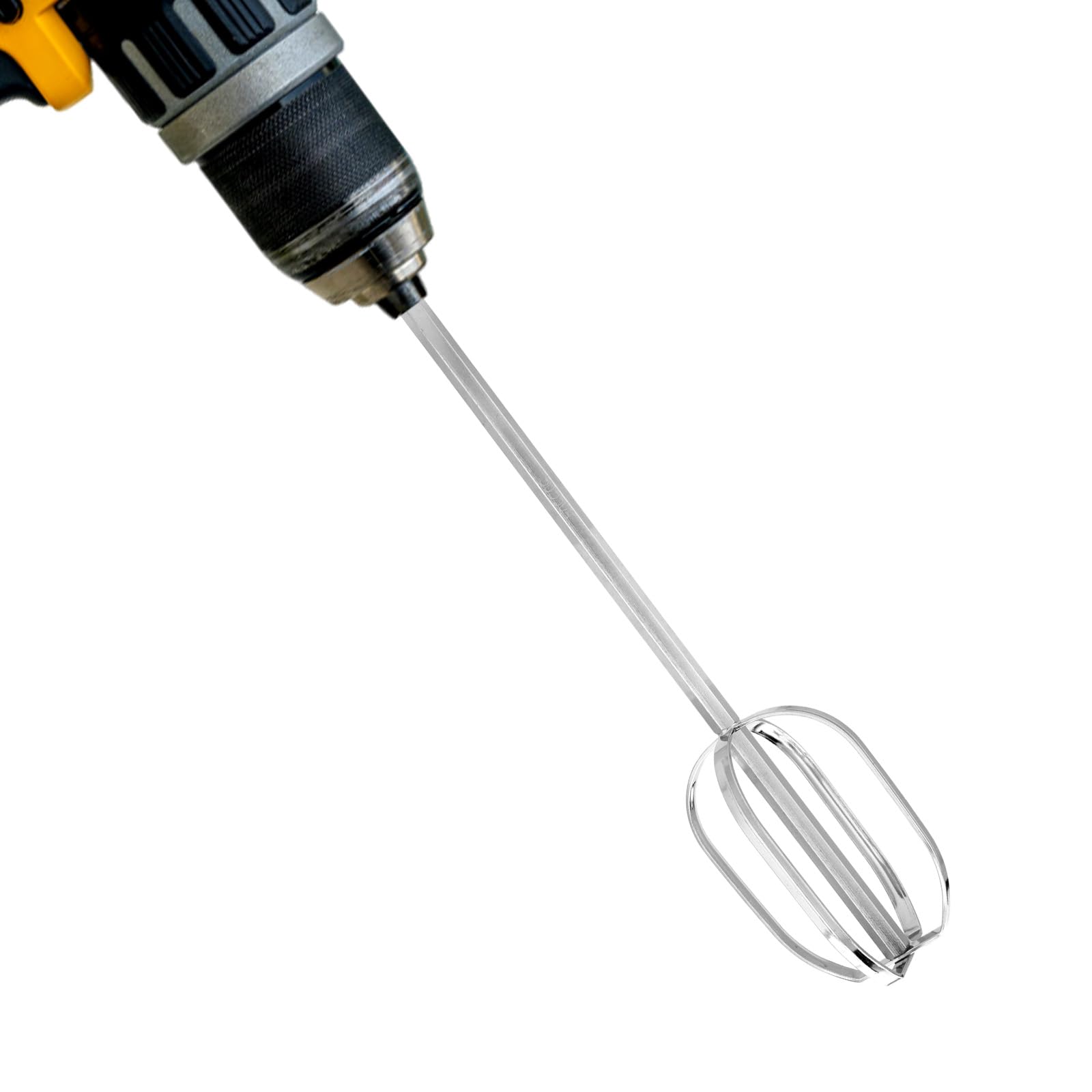 Meat Grinder & Egg Beater Drill Attachment, 304 Stainless Steel Food Hand Mixer Tool for Standard Electric Drills Whisk Kitchen Accessories for Ground Meat Patties Dough Cream & Batters (Silver)