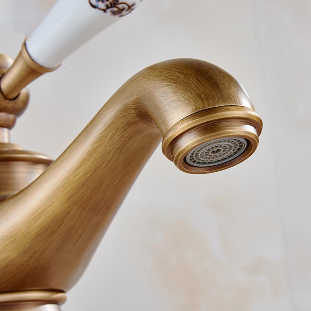 Miniatura 6 de Grifo de baño de latón antiguo,Grifo del fregadero de la cocina,Grifo del fregadero de agua fríacaliente de la cocina,Grifo del cuarto de baño