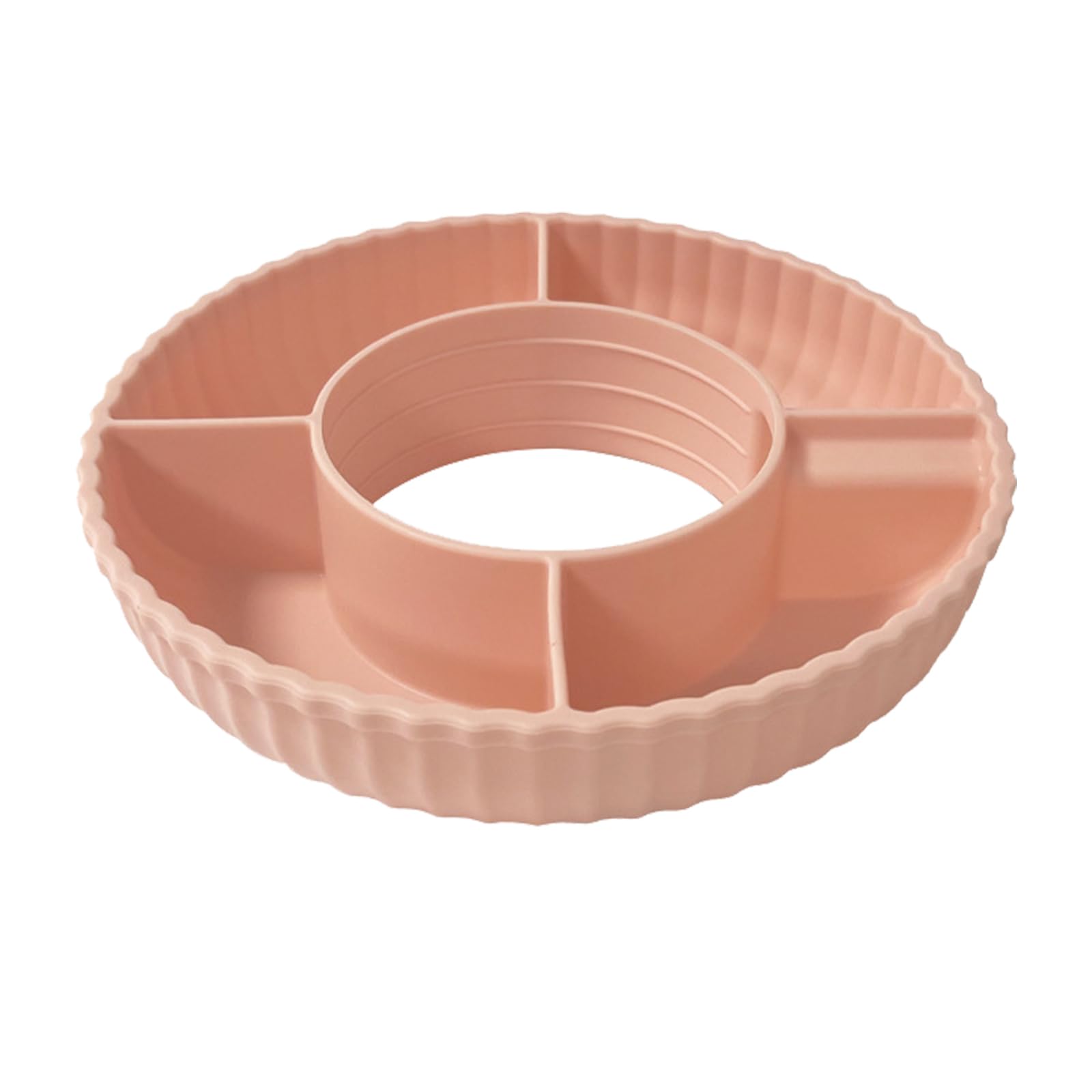 Silicone Snack Bowl for Stanley Cup,Snack Plate Snack Tumbler Cup Compatible with Stanley 40 oz Reusable Snack Storage Top Ring Candy Tray with 4 Compartments for Candy, Popcorn (Pink)